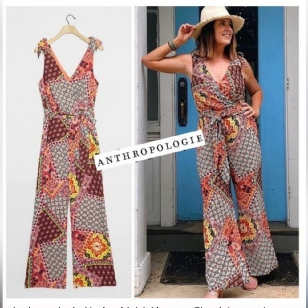 NWT ANTHROPOLOGIE Mairi Abstract Print Jumpsuit - Size M